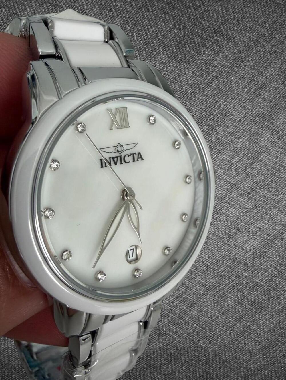 Invicta Women’s White Mother Of Pearl Silver Tone Watch - Picture 6 of 8
